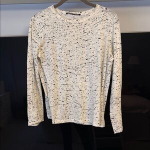 Proenza Schouler - Size small - White and Black Speckled Long Sleeve Shirt